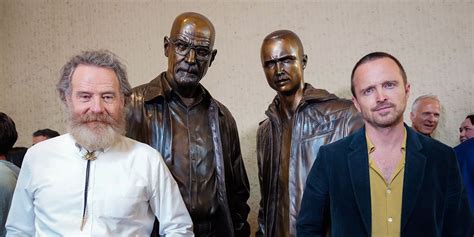 Bryan Cranston And Aaron Paul Attend Breaking Bad Statue Unveiling Ceremony Daily News Hack