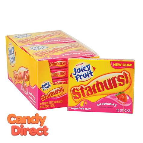 Juicy Strawberry Starburst Gum Fruit 10ct