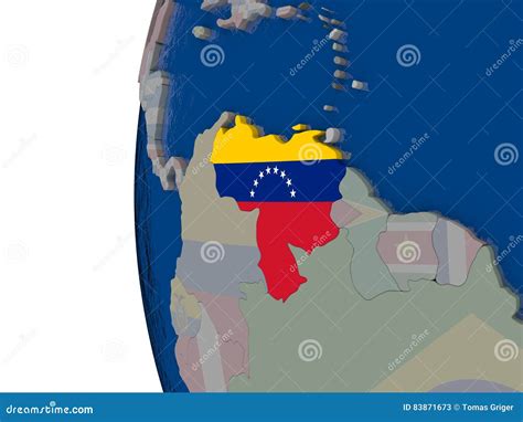 Venezuela With National Flag Stock Illustration Illustration Of