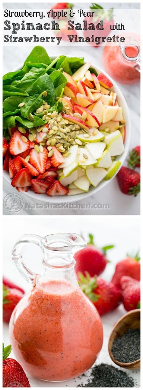 Recipes you can count on. Strawberry, Apple Pear Spinach Salad with a Strawberry ...
