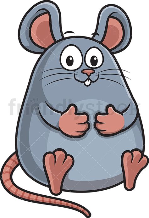 Fat Mouse Cartoon Clipart Vector Friendlystock