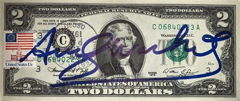 Andy Warhol 2 Zwei Dollar Schein Mit Bleistift Signiert