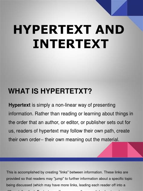 Hypertext And Intertext