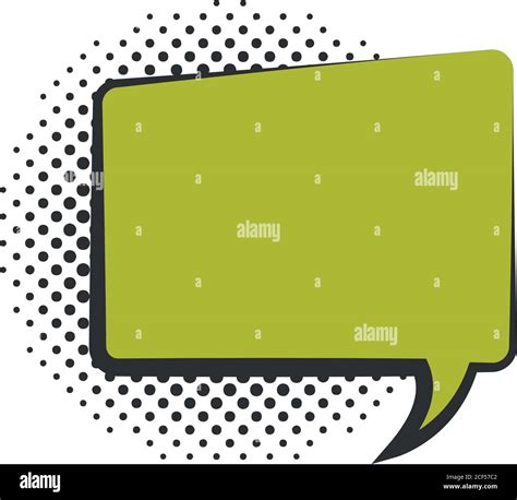 Pop Art Speech Bubble Template Halftone Style Flat Design White