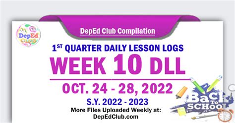 Week 10 Quarter 1 Daily Lesson Log October 24 28 2022 DLL