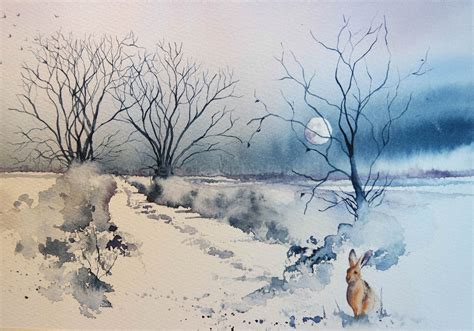 Pin By Svitlana Kuklenko On Měsíček Winter Watercolor Winter