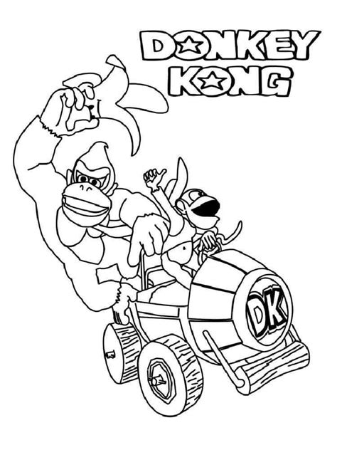 Donkey Kong Y Diddy Kong Para Colorear Imprimir E Dibujar