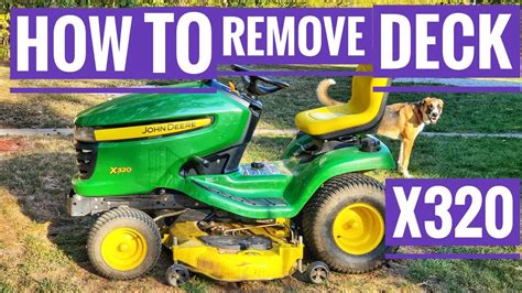 John Deere X320 How To Remove Mower Deck To Sharpen Blades Youtube