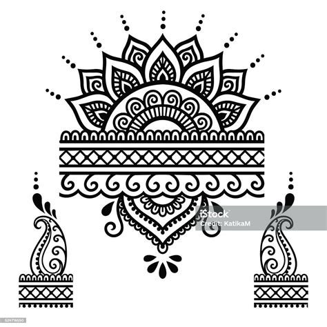 Henna Tattoo Flower Templatemehndi Stock Vector Art 524716550 Istock