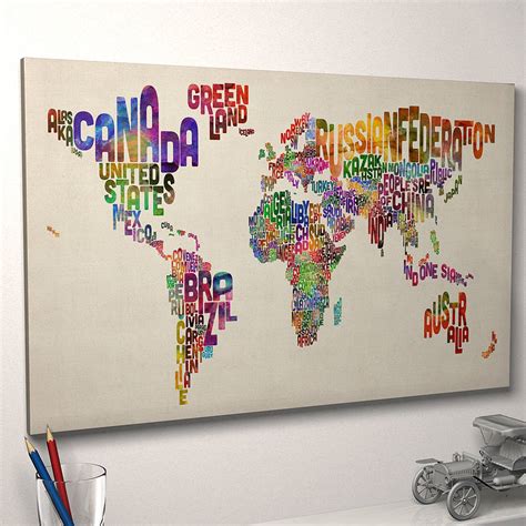 Typography World Map Art Print By Artpause