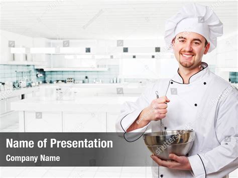 Chef Cooking On The Kitchen Powerpoint Template Chef Cooking On The
