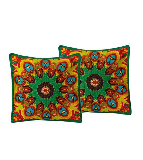 Multi Coloured India Degree Printed Taffeta Cushion Cover