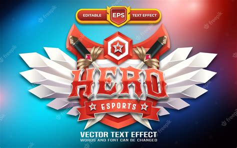 Premium Vector Hero 3d Game Logo With Editable Text Effect