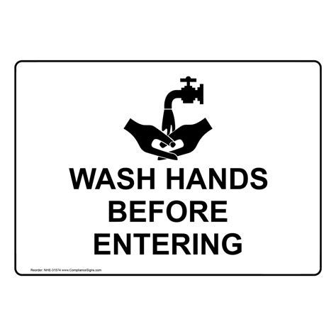 Handwashing Wash Hands Sign Wash Hands Before Entering