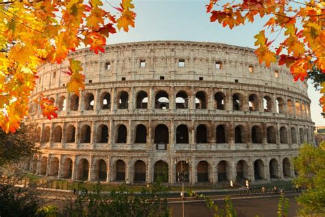 Colosseum At Sunset In Rome Italy Stock Image Image Of Exterior