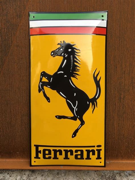 Beautiful Handmade Enamel Porcelain Ferrari Sign In Collectibles Advertising Automobiles