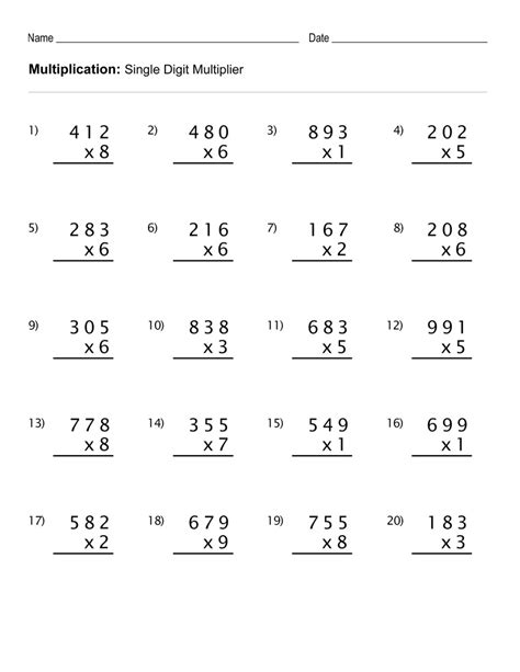 Multiplication Coloring Worksheet 4th Grade