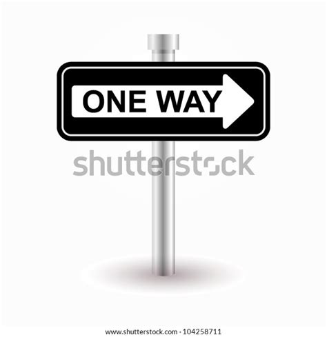 One Way Road Sign Stock Vector Royalty Free 104258711 Shutterstock