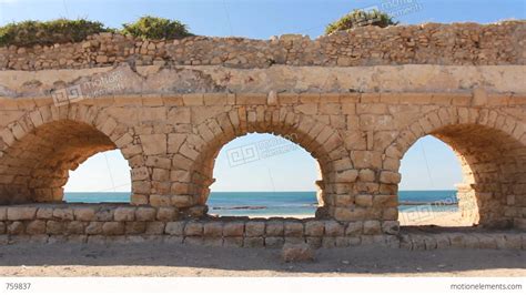 Archaeology Acueducto Caesarea Historic Aqueduct Israel Roman Arch