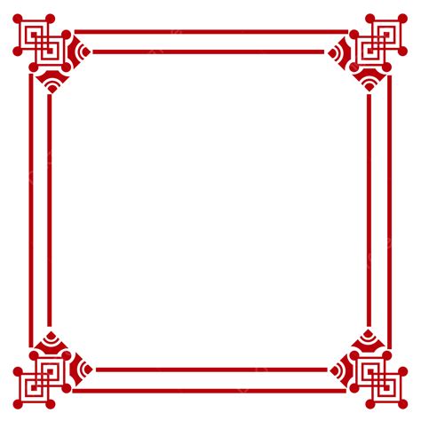 Chinese Style Illustration Vector Art Png Chinese Style Red Border