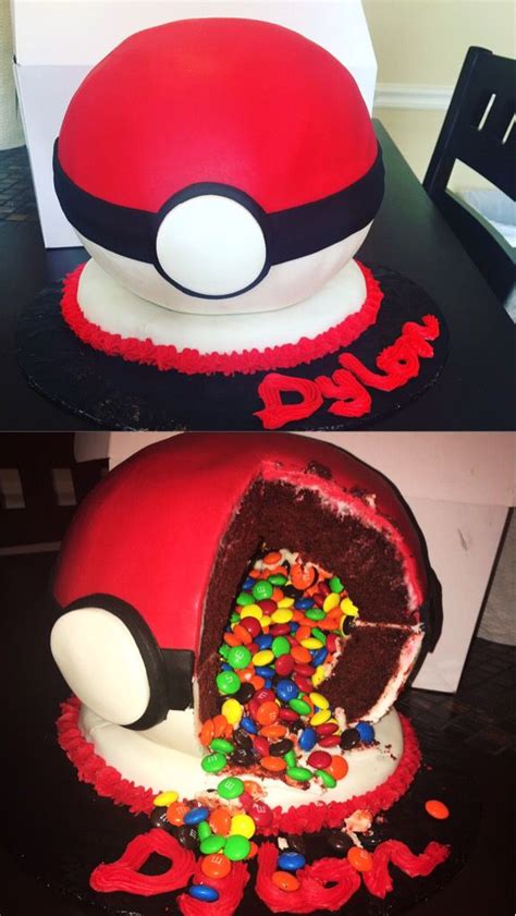 My Hubbys Pokeball Cake I Got Him Made Pokemon Birthday Cake
