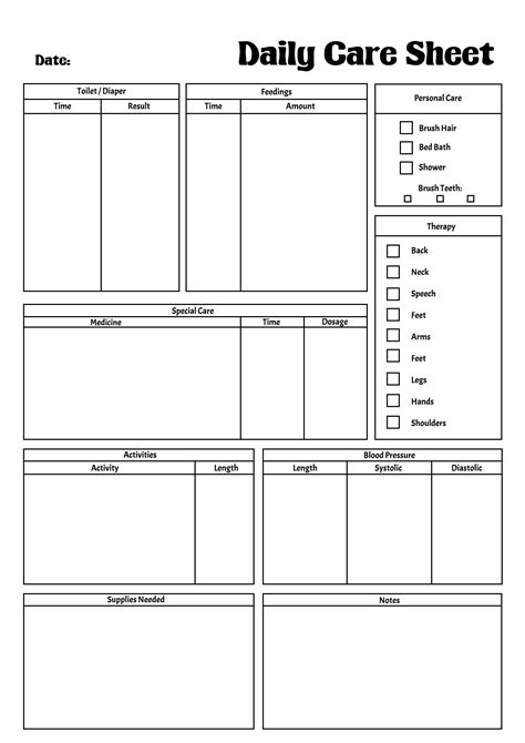 Free Printable Cna Daily Assignment Sheets Free Printable Templates