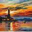 Leonid Afremov By The Lighthouse Painting  Print For