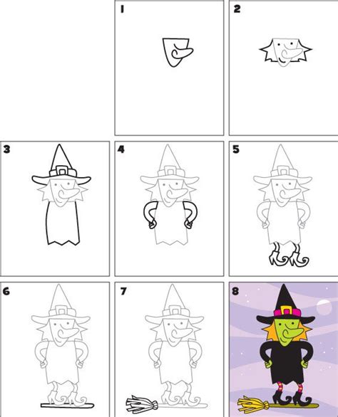How To Draw A Witch Kid Scoop Witch Drawing Homeschool Art