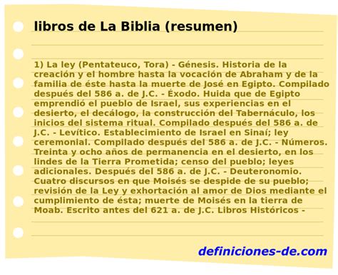 Libros De La Biblia Resumen