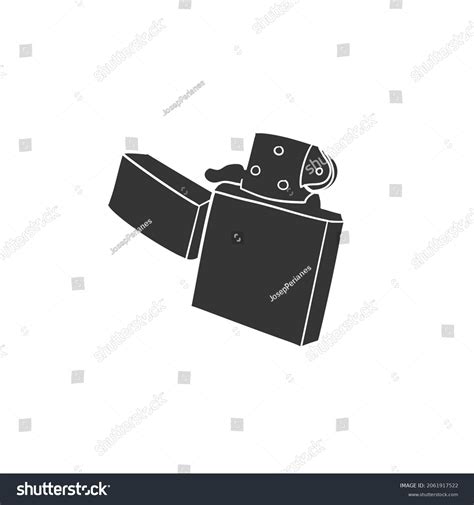 Lighter Icon Silhouette Illustration Fire Gas Stock Vector Royalty