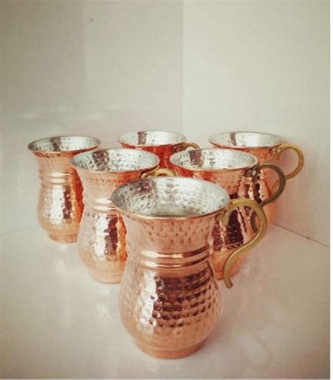 Hammered Copper Mugs Copper Cups Copper Silverware Copper Kitchen