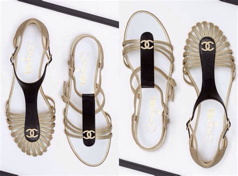 Pin By Mel Ng On Savattes Spring Sandals Gold Flat Sandals Chanel Shoes
