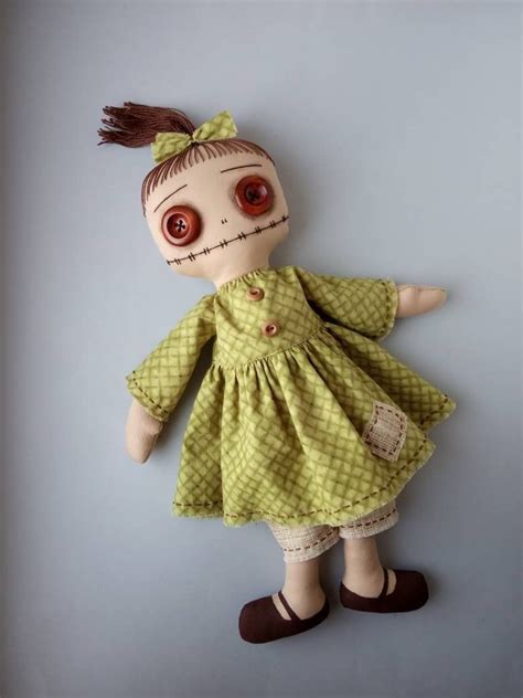 creepy and cute rag doll button eyes funny cloth doll etsy cloth dolls handmade dolls