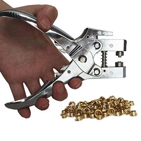 Eyelet Hole Punch Pliers Set With 100 Eyelets By Kurtzy