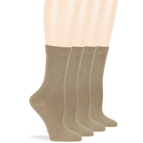 Women Cotton Socks 4 Pack 10 12 L Khaki Etsy