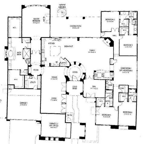 4 bedroom floor plans, house plans, blueprints & designs as lifestyles become busier for established families with older children, they may be ready to move up to a four bedroom home. One Story 5 bedroom house | Floor Plans | Pinterest ...