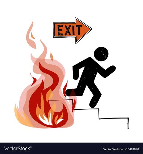 Fire Evacuation Sign Royalty Free Vector Image