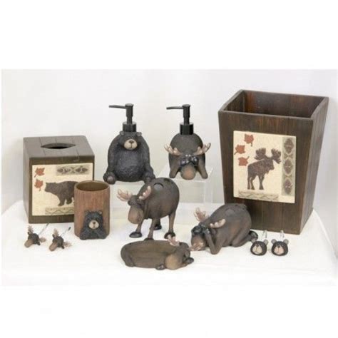 It portrays wildlife in amusing situations. Clearly we need bear and moose bathroom accessories ...