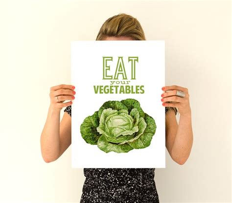 Eat Your Vegetables Poster Print Veggies Poster Kitchen
