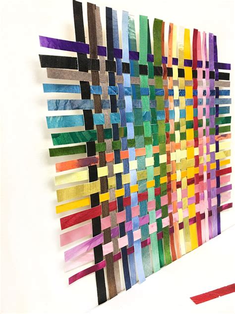 Colorful Paper Weaving 9x9 Original Mixed Media Woven Paper Color