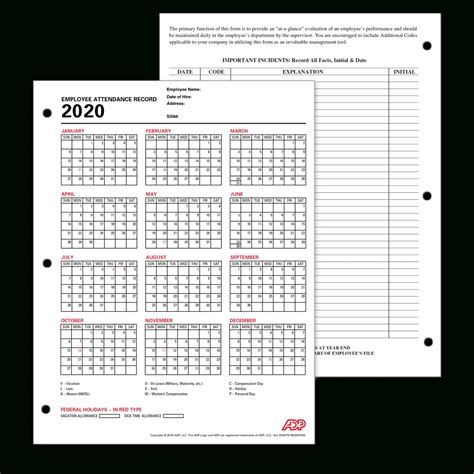 Employee attendance trackers are not just for supervisors. 2020 Employee Attendance Calendar Free - Calendar ...