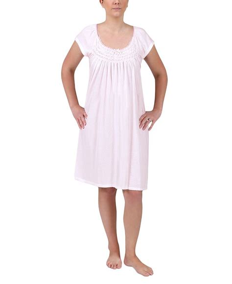 Miss Elaine Solid Short Cap Sleeve Nightgown And Reviews All Pajamas