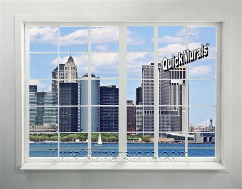 New York City Skyline Window 2 Peel And Stick Mural Window Wall Mural