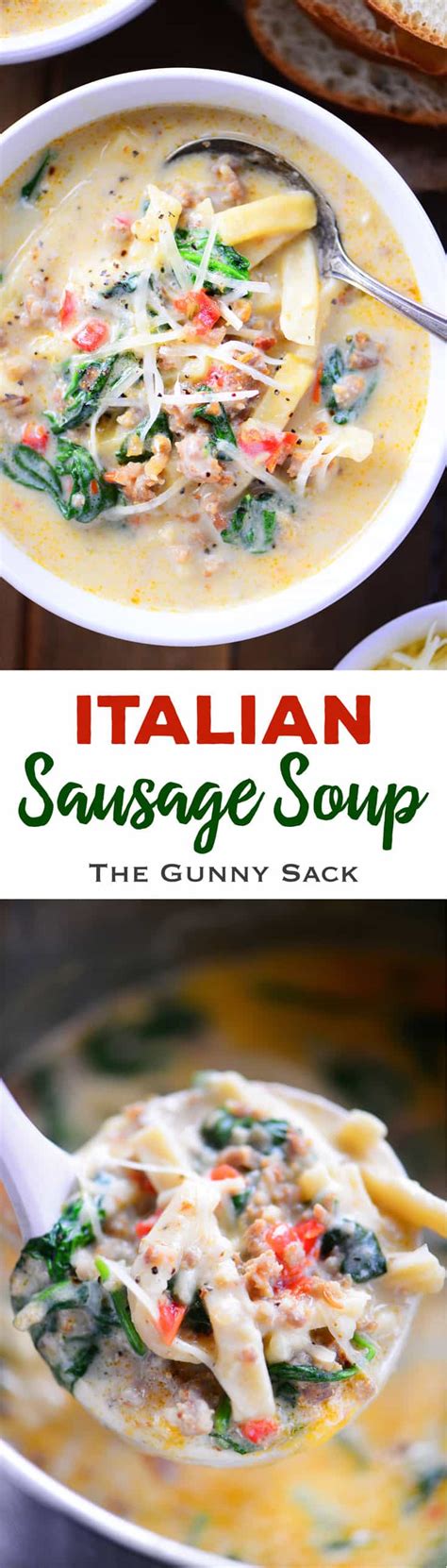 This commission helps to support our blog, so we can continue to offer our readers free recipes and home project ideas! Italian Sausage Soup Recipe - The Gunny Sack