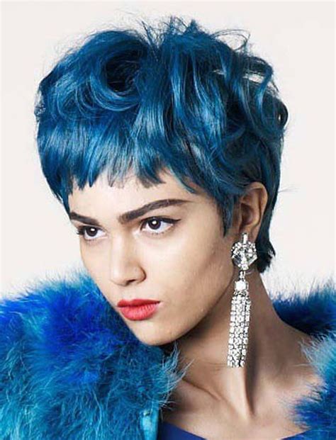 Blue Hair Colors Short Pixie Haircuts For Girls 2017 2018 Hairstyles