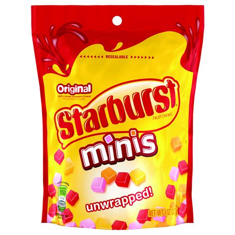 Starburst Minis Sours Candy Bag 80 Ounce Pack Of 8