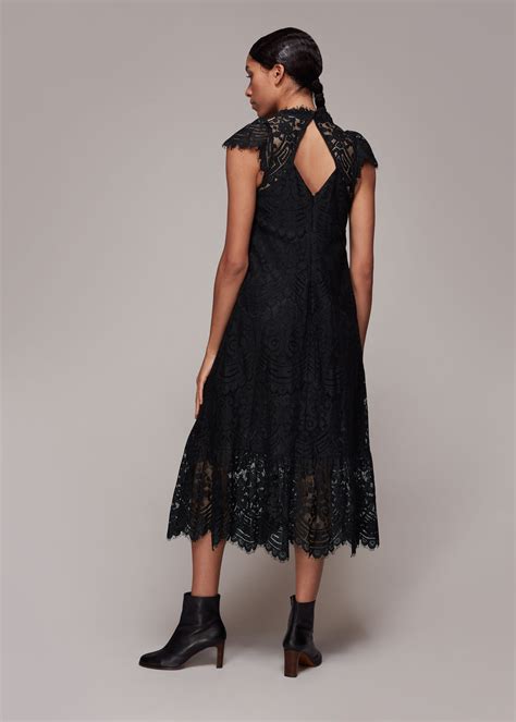 Black Lace Detail Trapeze Dress Whistles Whistles Us