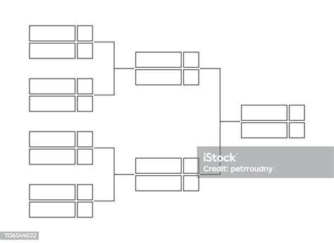 Braket Turnamen Eliminasi Tunggal Kejuaraan Vektor Atau Diagram Pohon