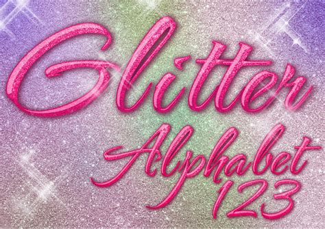 Glitter Pink Font Sparkle Clipart Abc Alphabet Numbers Letters Etsy