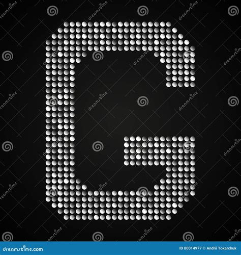 Silver Sequins Sings Sequins Alphabet Eps 10 Stock Vector